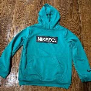 Nike Teal Green Hoodie with NIKE F.C. Logo